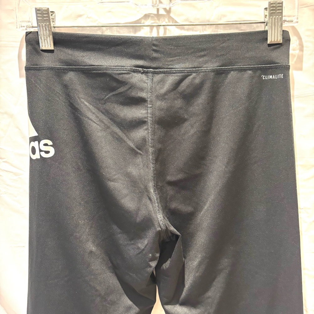 NWOT Adidas Black Silver Reflective Leggings Girls SZ XL 14 /16 - Picture 4 of 12
